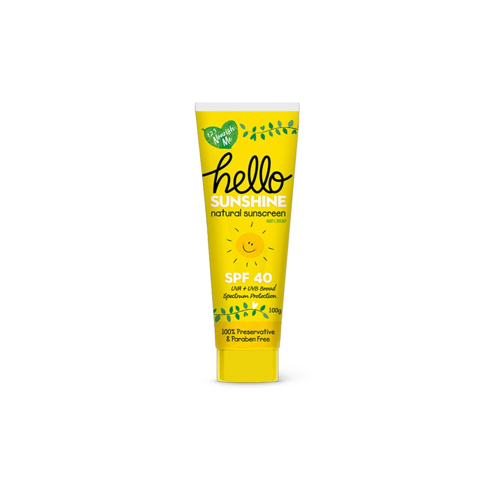 NOURISH ME Hello Sunshine SPF 50 Sunscreen 100g - Broad Spectrum UVA/UVB Protection, Water Resistant, Lightweight Face & Body Sunscreen for Daily Use at Beach, Pool & Outdoor Activities
