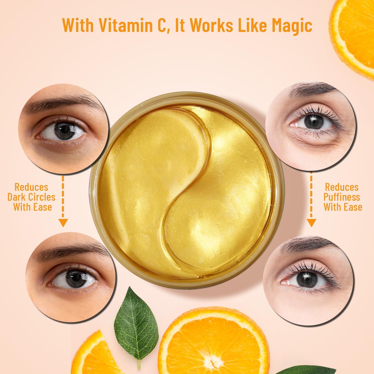 Swiss Beauty Hydra Anti-Wrinkle Eye Serum Patches - Reduce Dark Circles, Fine Lines & Wrinkles | Collagen & Aloe Vera Infused | Gold Shade, 60 Count | Perfect for Overnight Treatment & Travel Skincare Routine
