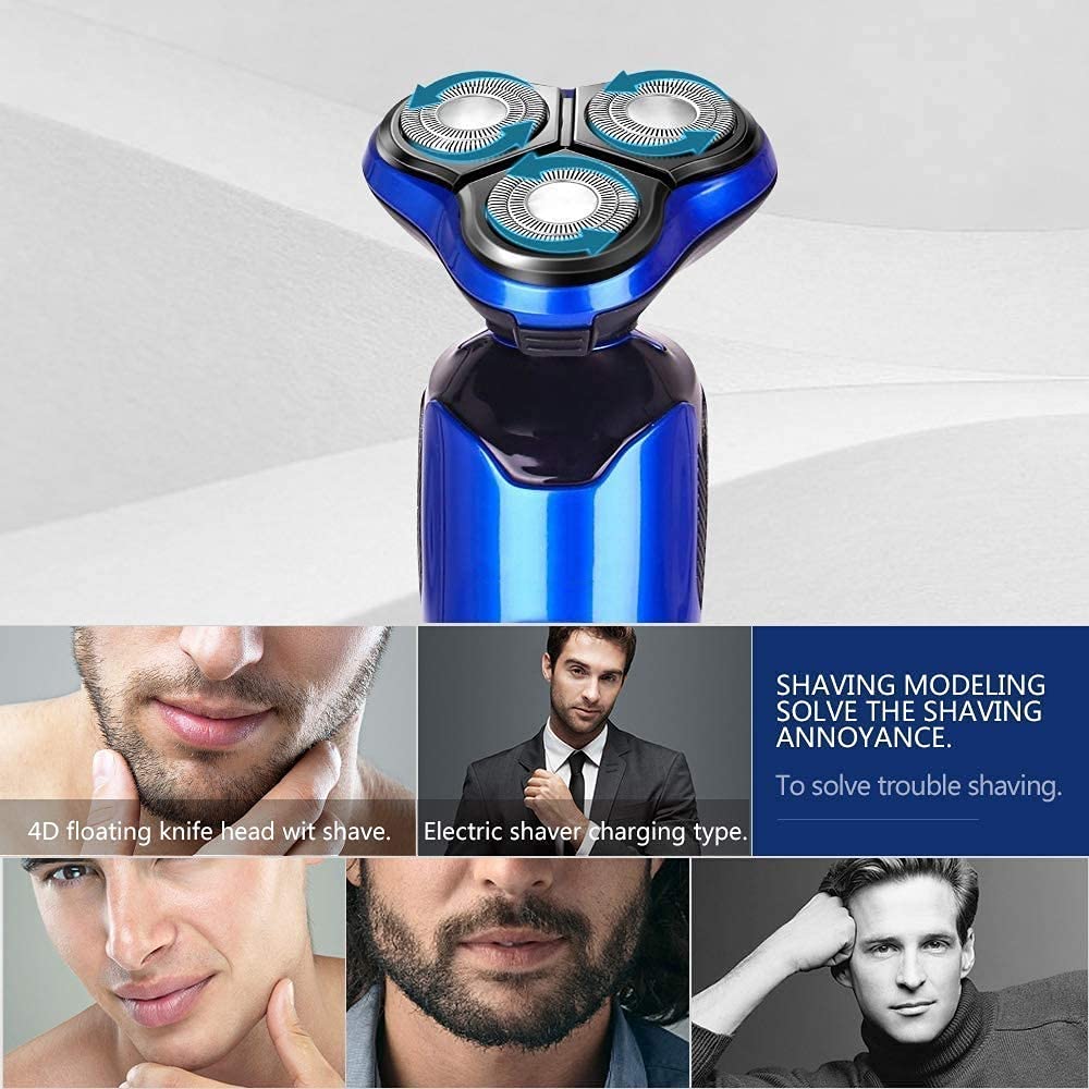 Rechargeable Electric Shaver - IPX6 Waterproof for Wet/Dry Shaving at Home & Travel