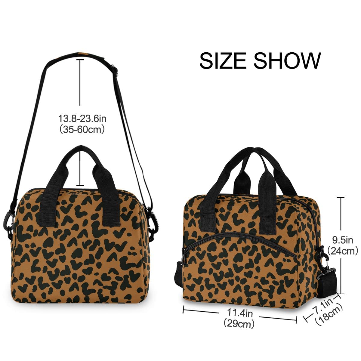 Insulated Lunch Bag Leopard Print - Reusable Leakproof Lunch Tote for Women & Men - Perfect for Work, School, Picnics & Outdoor Activities