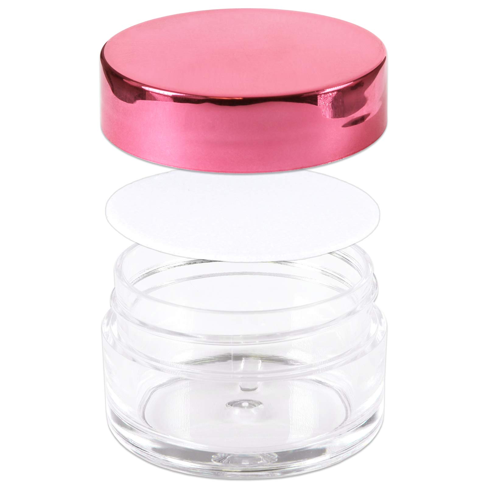 Beauticom 20g/20ml Clear Acrylic Round Jars with Lids - Lip Balm Containers, Cream Jars, Makeup & Cosmetic Storage, Sample Jars, Ointment Containers (936 Jars/Case, Metallic Rose Gold) - Perfect for DIY Beauty Products, Travel Size Cosmetics & Small Batch Creations