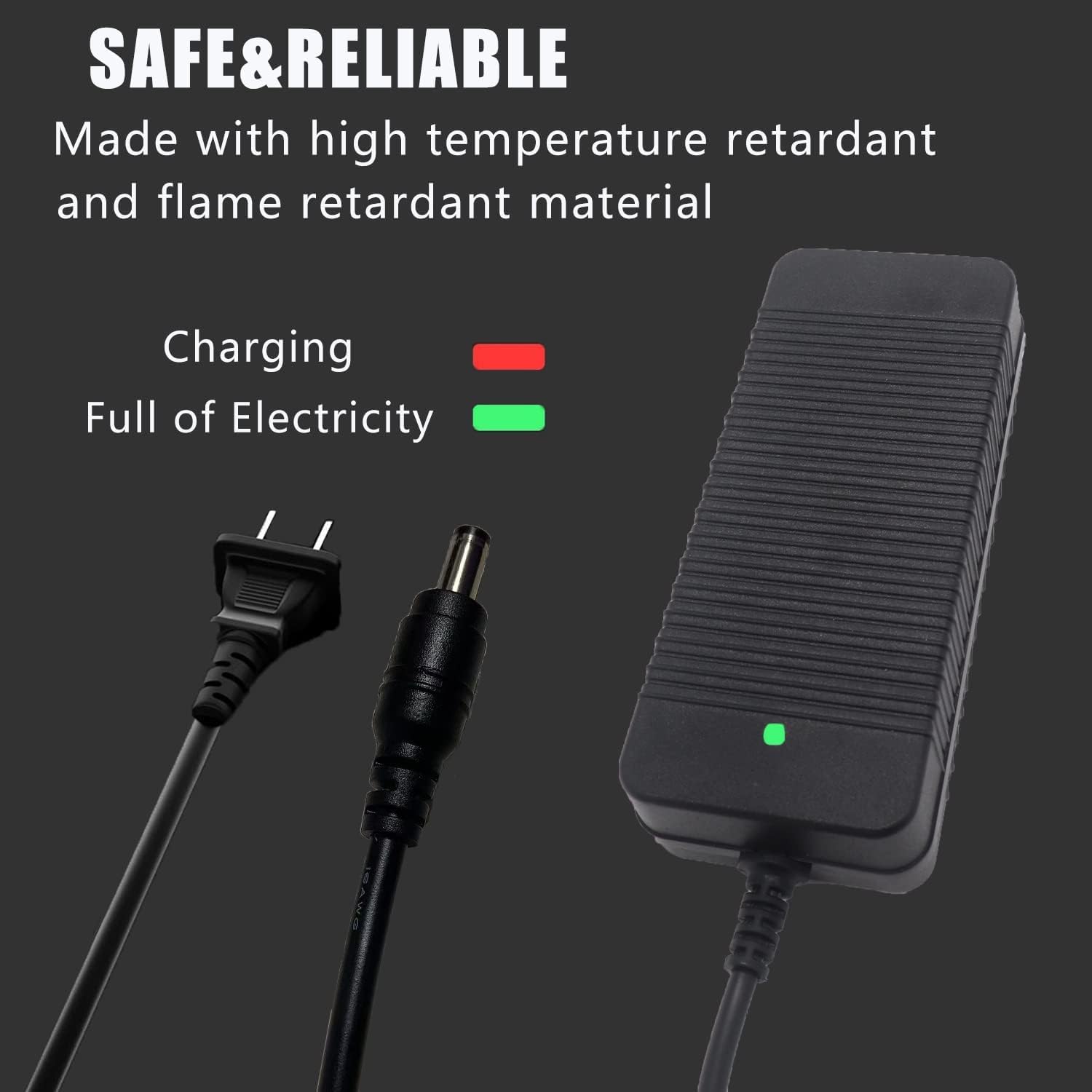 12.6V 5A Lithium Ion Battery Charger for Power Tools - 11.1V 3S Fast Charging with DC5.5x2.1mm Connector - Universal AC100-240V Input - Perfect for Drills, Saws & Cordless Tools