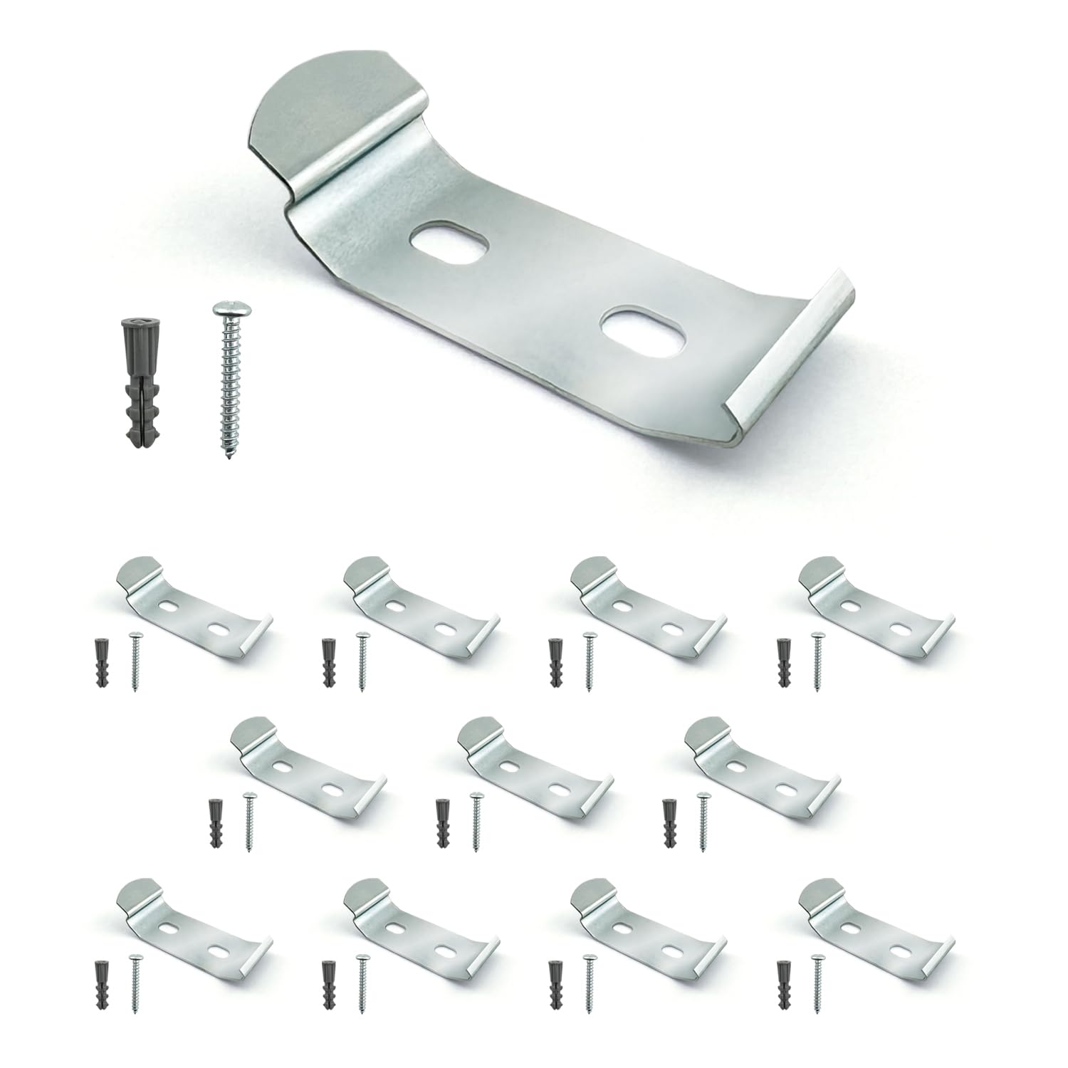 1-15/16 Inch Vertical Blind Bracket Clips with Mounting Screws & Plugs - Heavy Duty Drapery Hardware for Window Treatments - 12 Pack - Perfect for Living Room, Bedroom & Office Blinds