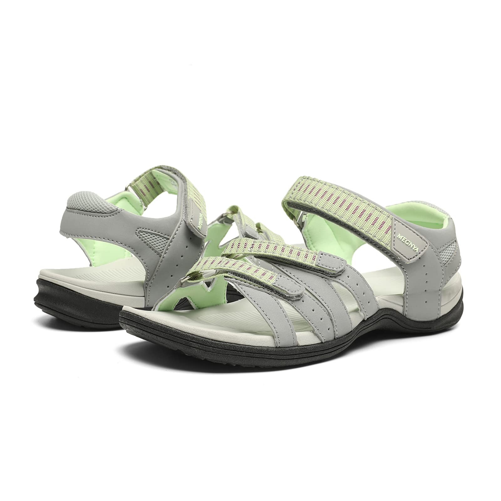 MEGNYA Women's Comfortable Hiking Sandals - Adjustable Straps Sport Walking Sandals for Trekking, Camping & Outdoor Adventures - Lightweight Athletic Sandals for Travel, Beach & Casual Wear