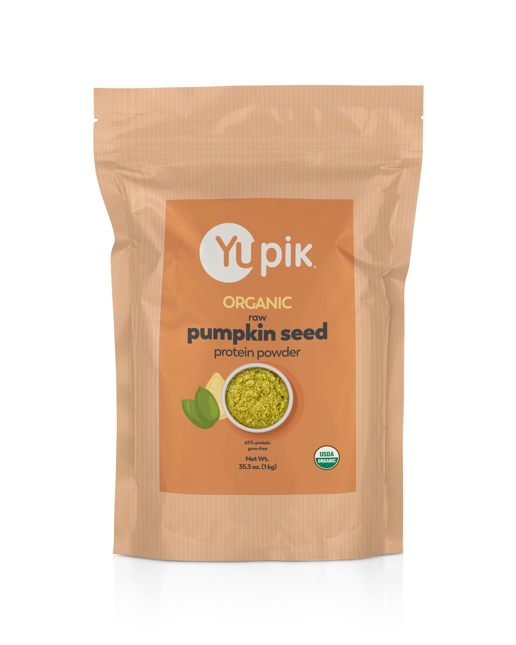 Organic Pumpkin Seed Protein Powder - 2.2lb, Non-GMO, Vegan, Gluten-Free, 65% Protein | Plant-Based Superfood for Smoothies, Baking & Healthy Snacks | Yupik Raw Seeds Protein Supplement