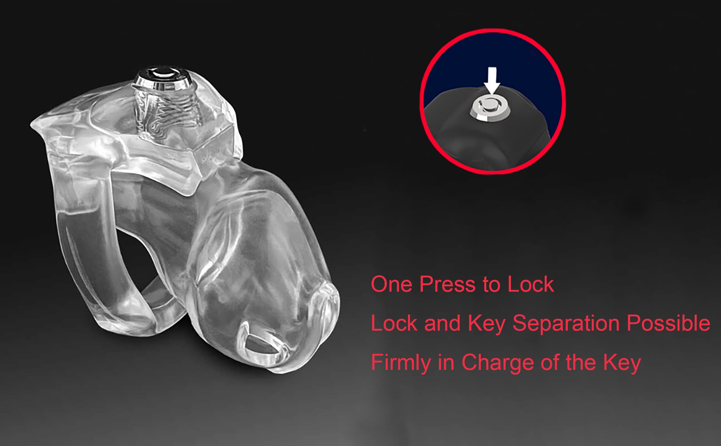 3D Resin Male Chastity Cage - SeLgurFos HT-V5 Penis Cage Device for Men, Nano 36mm Transparent Bondage Sex Toy | Comfortable Wear for Long-Term Use, BDSM Play & Couples Exploration