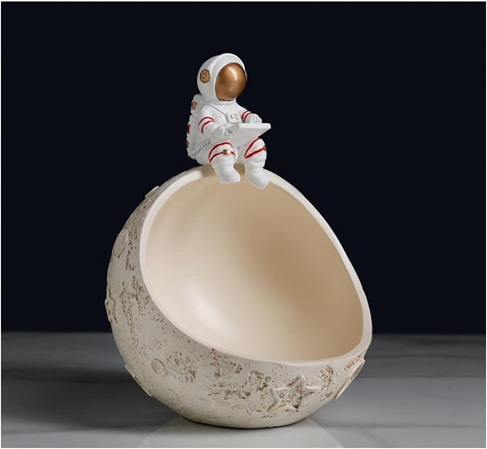 Astronaut Key Holder Bowl - Multifunctional Key Tray & Jewelry Organizer for Home Decor | Perfect for Entryway, Bedroom Dresser & Gift Giving | Beige Storage Dish for Keys, Coins, Earrings & Small Items