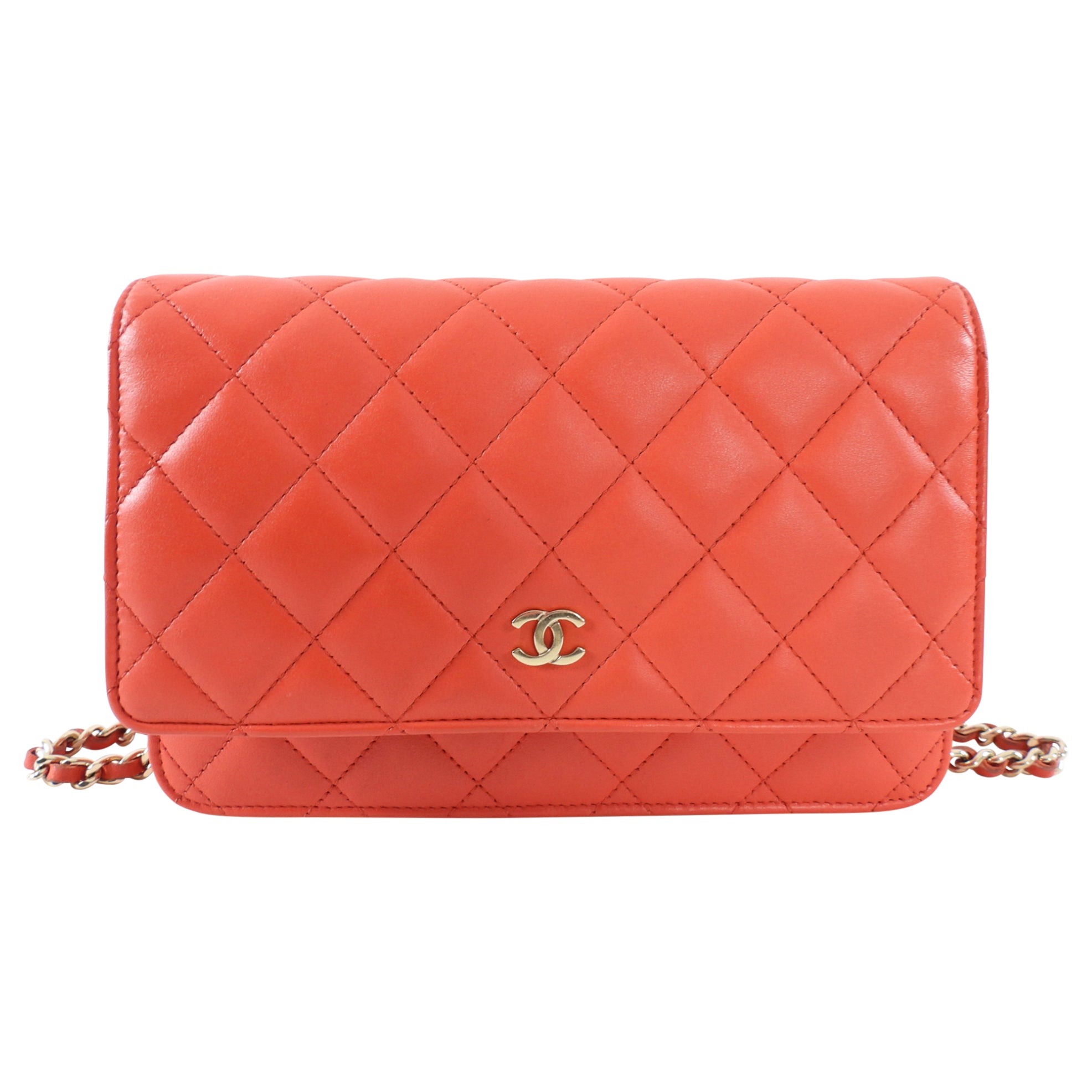 Chanel Red Quilted Leather Timeless Classic Wallet on Chain Bag - Luxury Crossbody Purse for Women, Evening Parties & Special Occasions