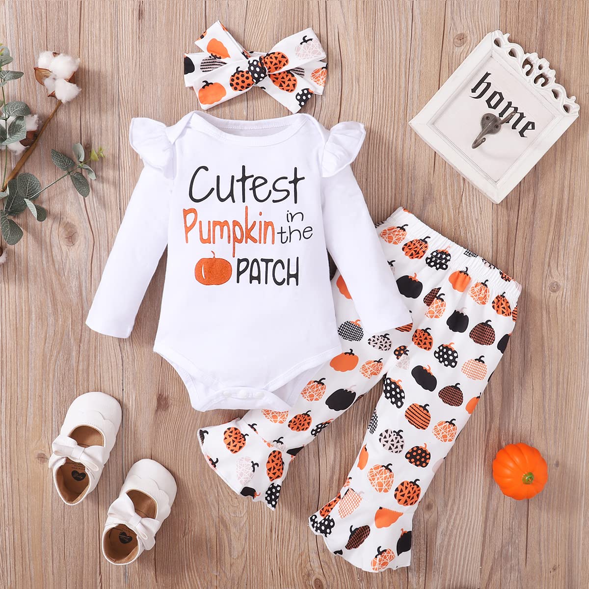 Adorable Baby Girl First Thanksgiving Outfit - Birthday Shark Cute Pumpkin Patch Romper | Perfect for Holiday Photos & Family Gatherings