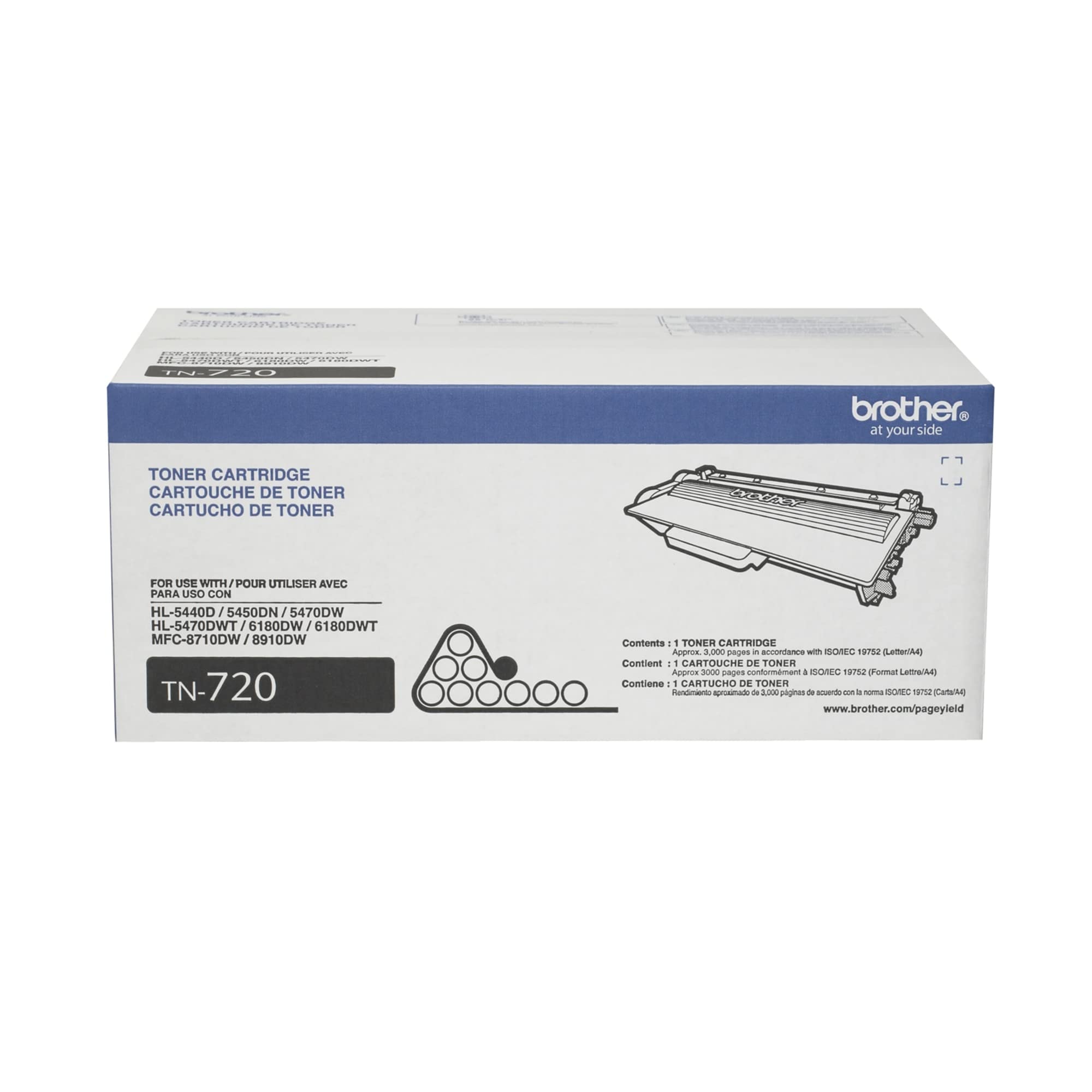 Brother TN720 Black Toner Cartridge - High Yield Replacement for Brother Printers | Perfect for Home, Office & Small Business Printing Needs