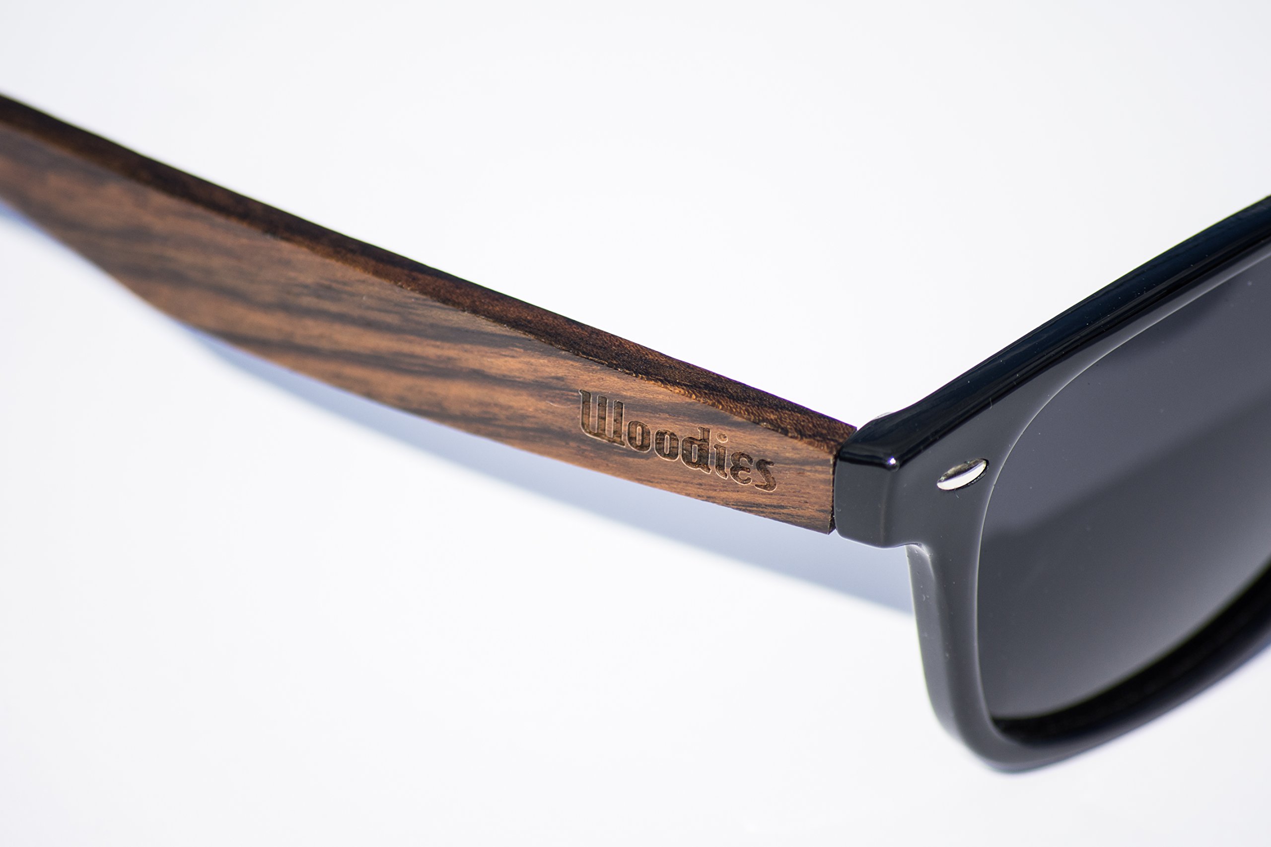Wooden Sunglasses for Men & Women - Walnut Wood Frame with Black Polarized Lenses | 100% UVA/UVB Protection | Bulk Pack of 6 | Perfect for Outdoor Activities, Beach & Driving