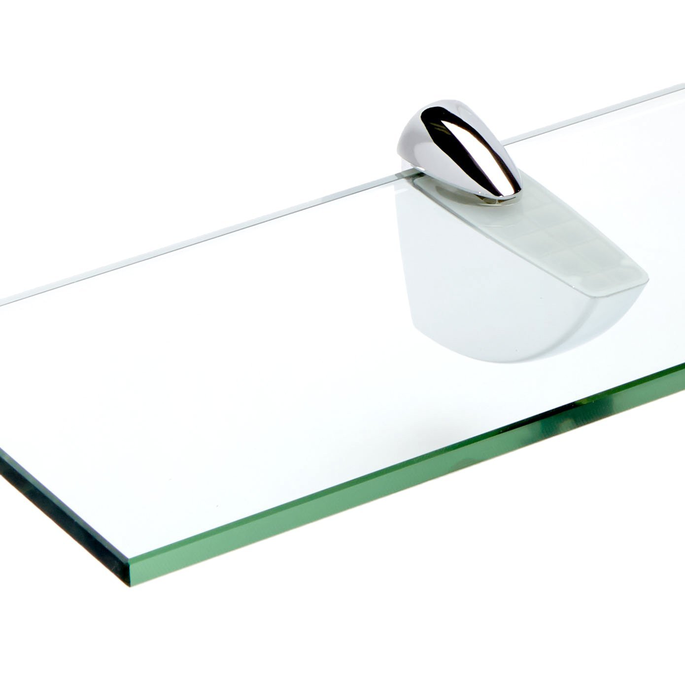 Spancraft Glass Oriole Glass Shelf - Chrome Finish, 6 x 33 Inches - Perfect for Kitchen, Bathroom, or Office Storage & Organization