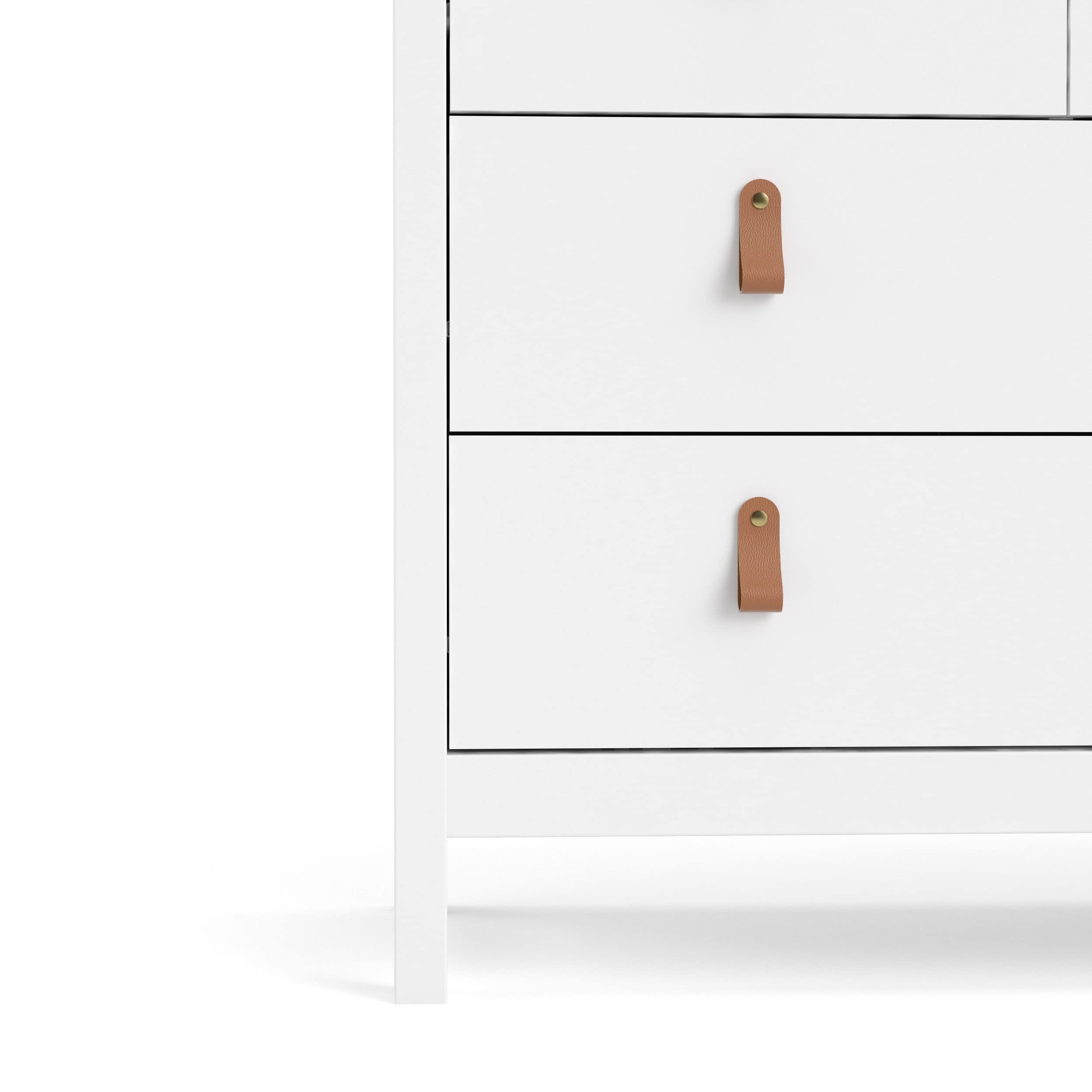 Tvilum 8-Drawer Double Dresser in White - Modern Bedroom Storage Solution for Clothes, Linens & Accessories
