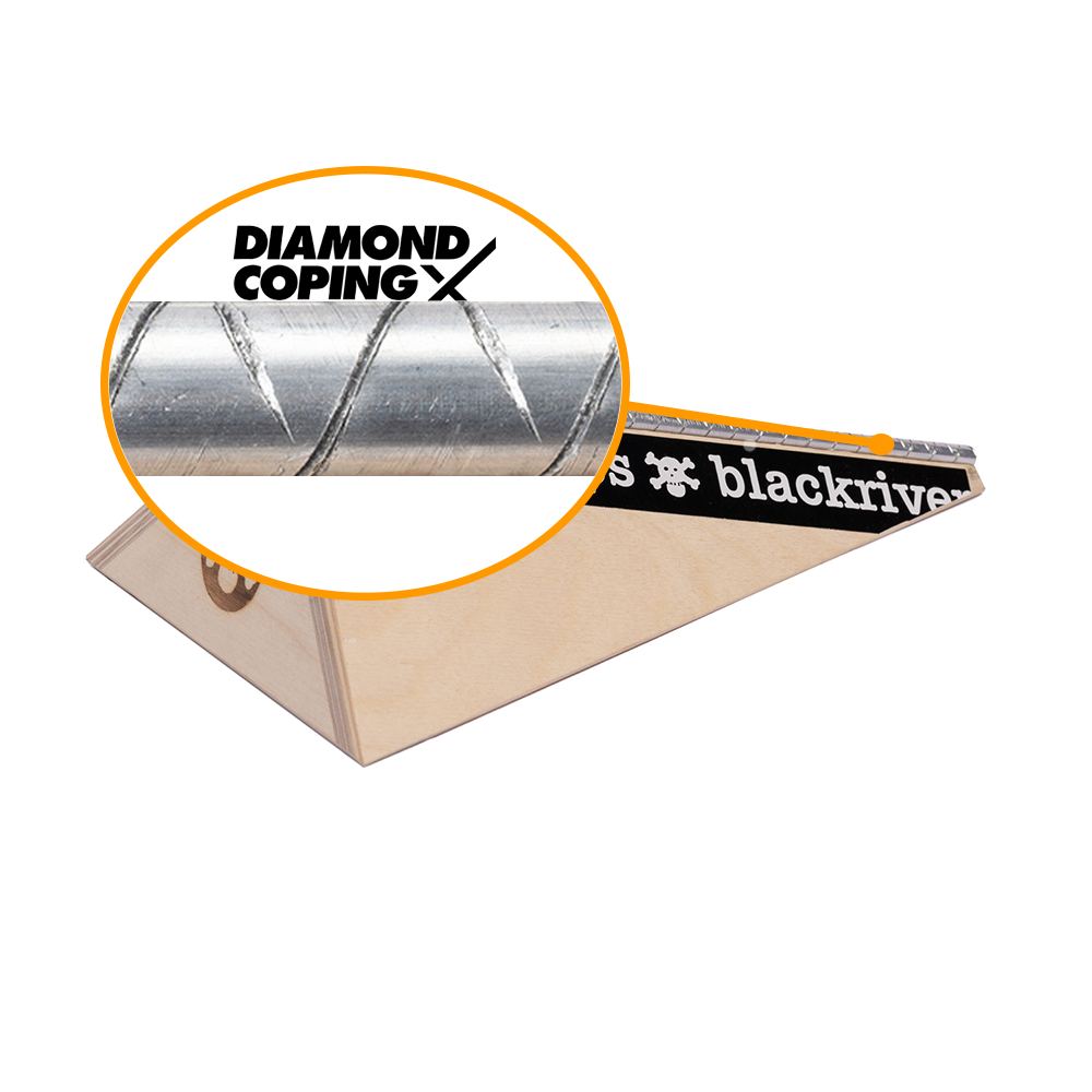 Blackriver Fingerboard Ramps - Polebank with Diamond Coping for Tech Deck & Finger Skateboarding | Perfect for Skate Park DIY & Home Practice