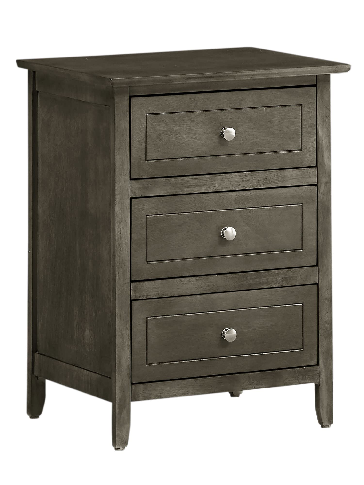 Daniel 3-Drawer Nightstand - Gray Small End Table for Bedroom & Living Room (25