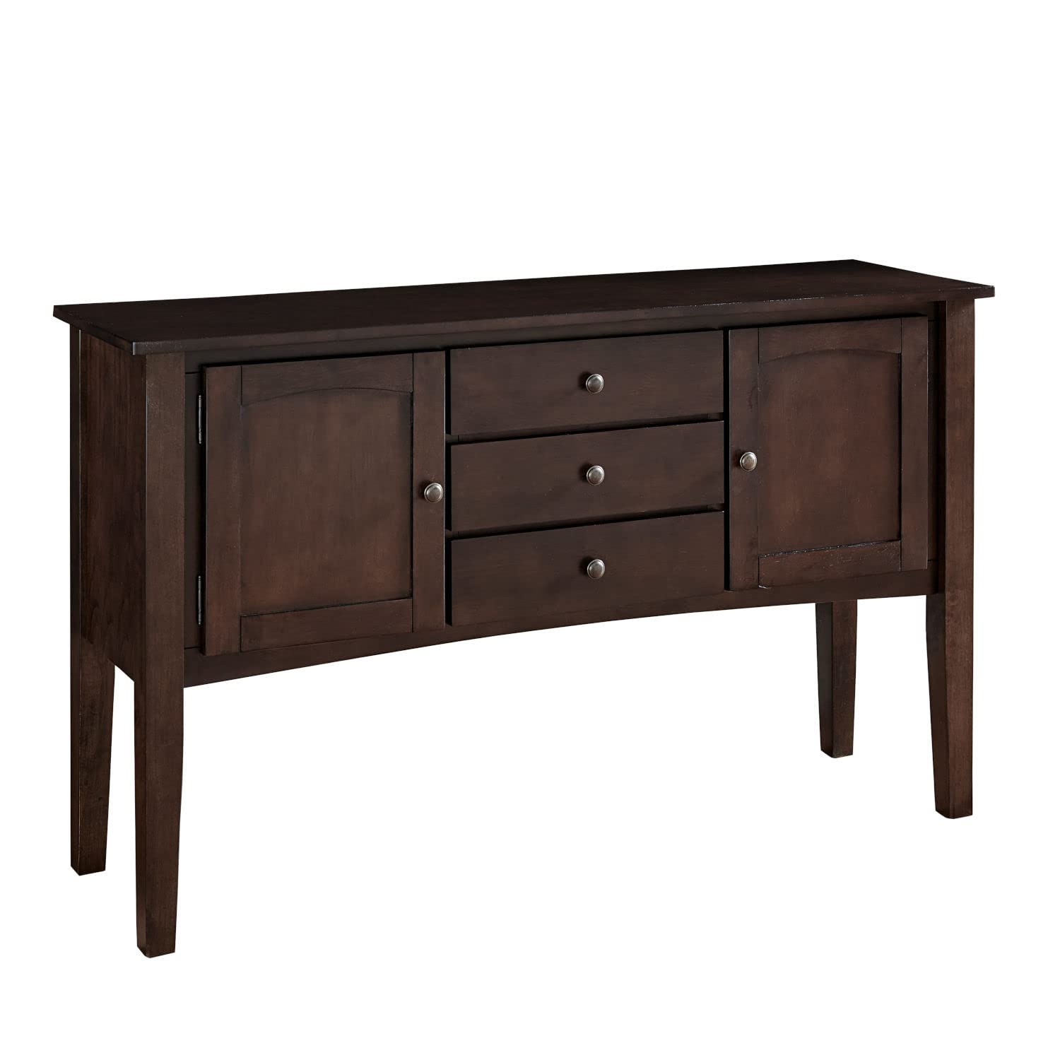 Progressive Furniture Large Server Buffet Cabinet in Espresso Finish - Perfect for Dining Room Storage & Entertaining Guests