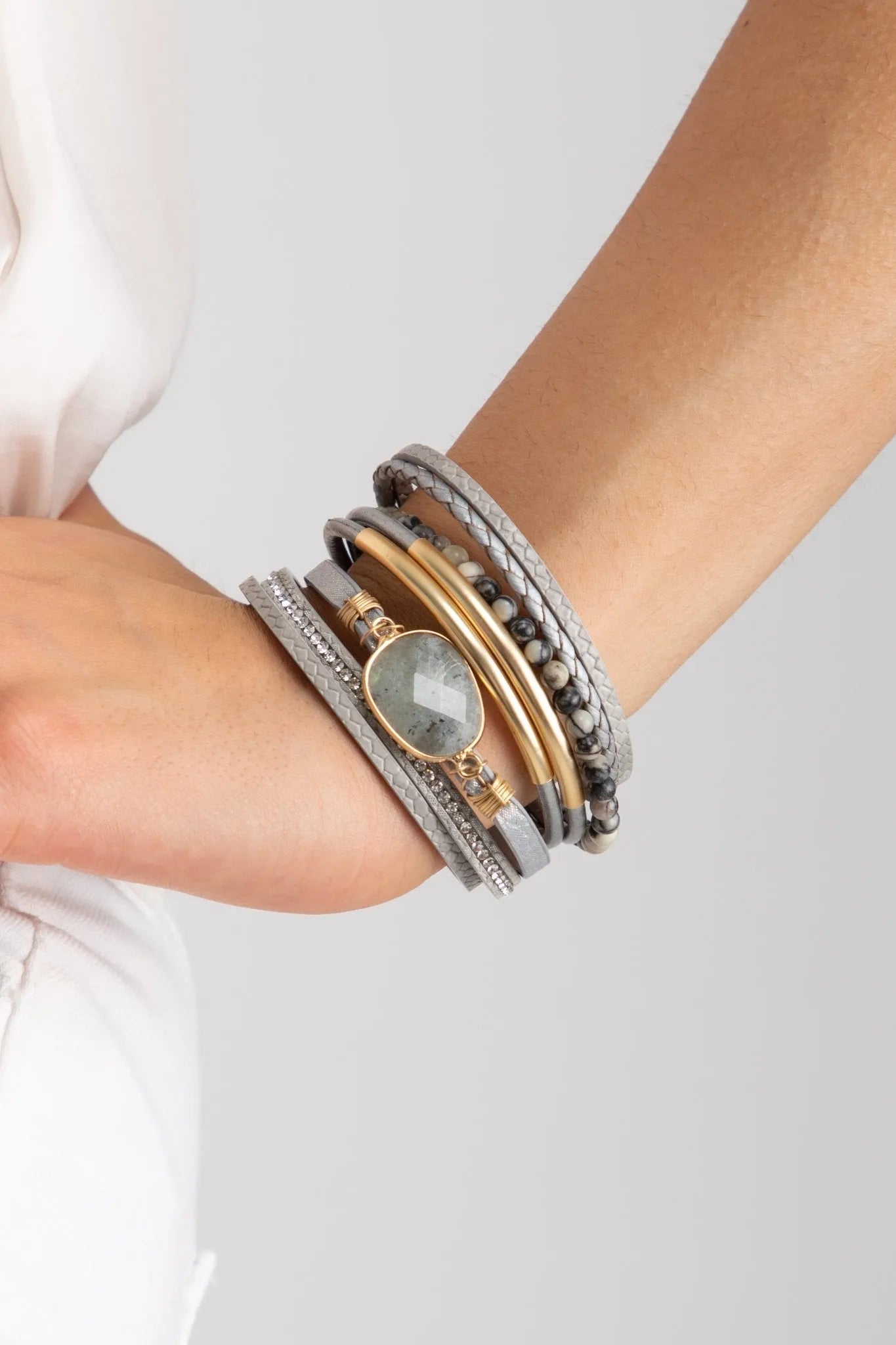 Hollis Beaded Leather Bracelet for Women - Handmade Boho Chic Adjustable Wrap Bracelet - Perfect for Casual Wear, Festivals & Gifts