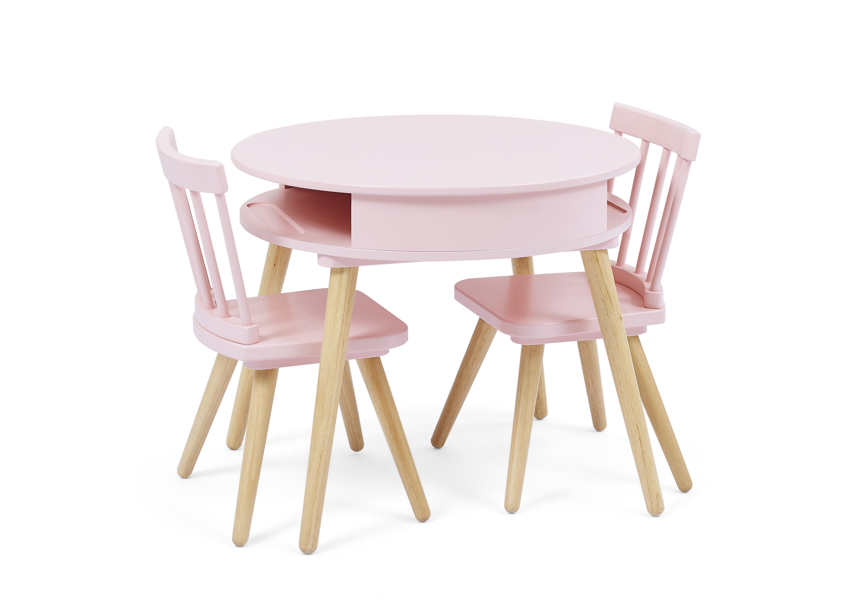 Hudson Storage Table & 2-Piece Chair Set - Space-Saving Dining Furniture for Small Apartments & Breakfast Nooks