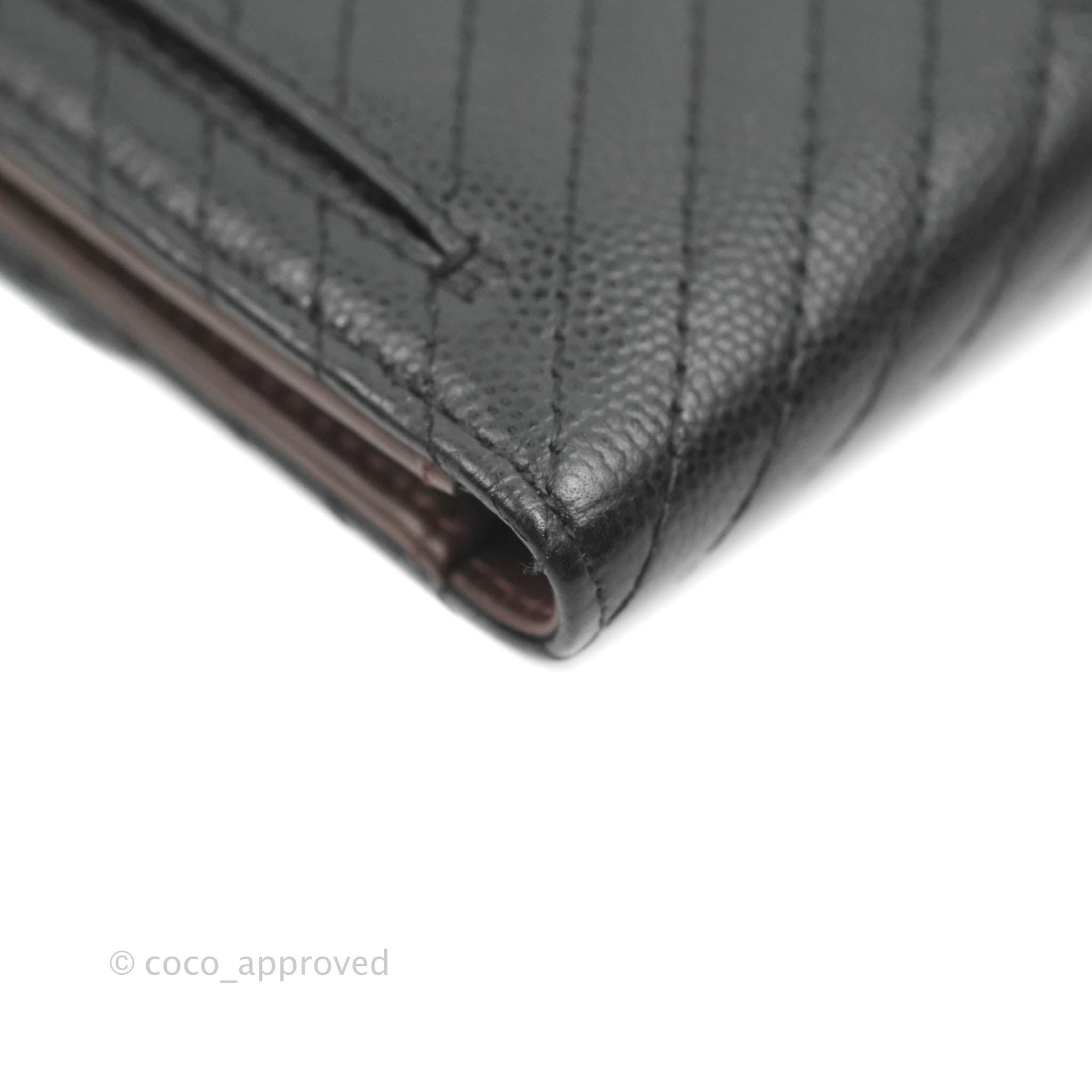 Chanel Classic Flap Chevron Wallet in Black Caviar Leather with Silver Hardware - Luxury Women's Wallet for Everyday Use & Special Occasions