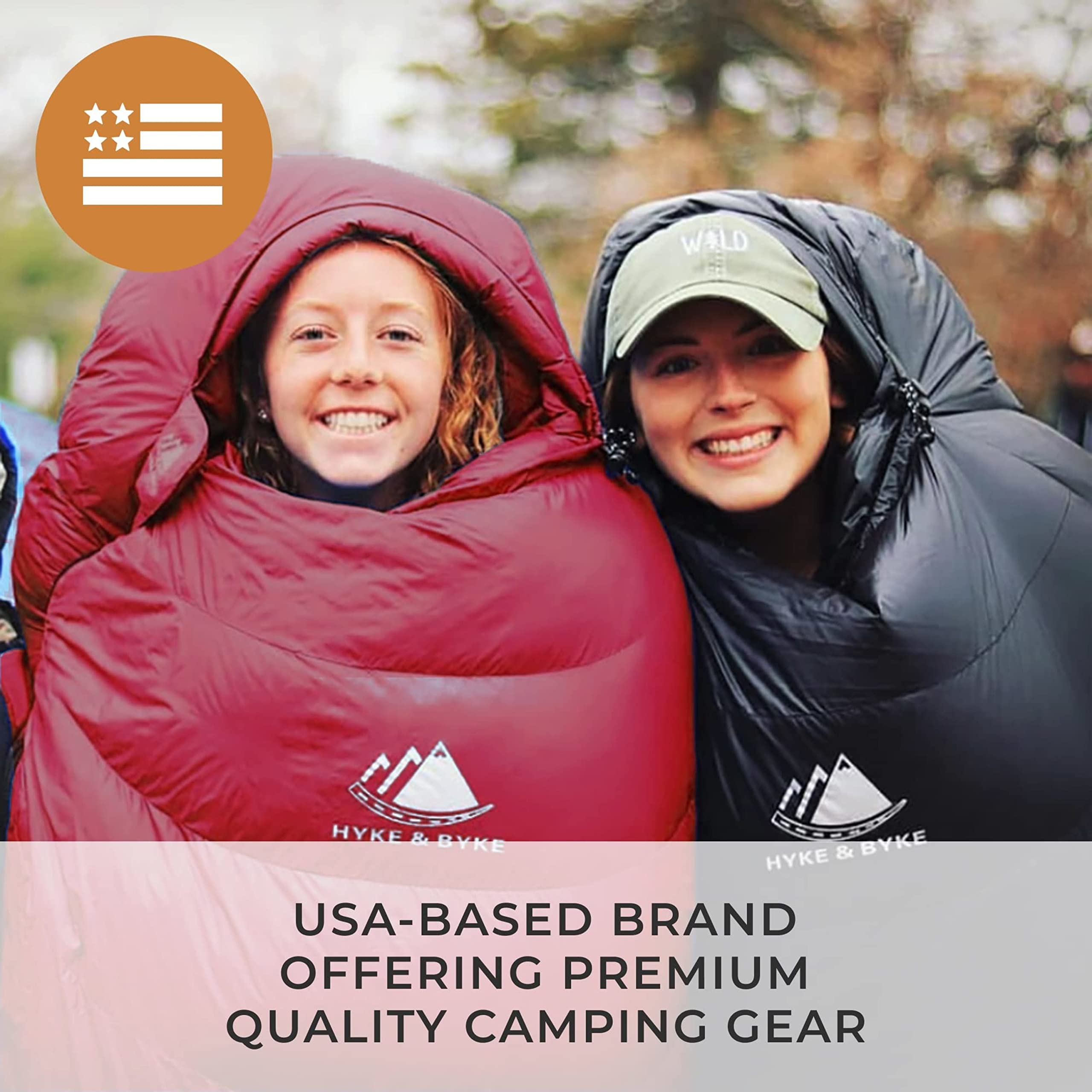 Hyke & Byke Snowmass 0°F Cold Weather Mummy Sleeping Bag - 650 FP Duck Down 4 Season Ultralight Backpacking Sleeping Bag for Adults with Compression Sack - Perfect for Winter Camping, Hiking & Outdoor Adventures