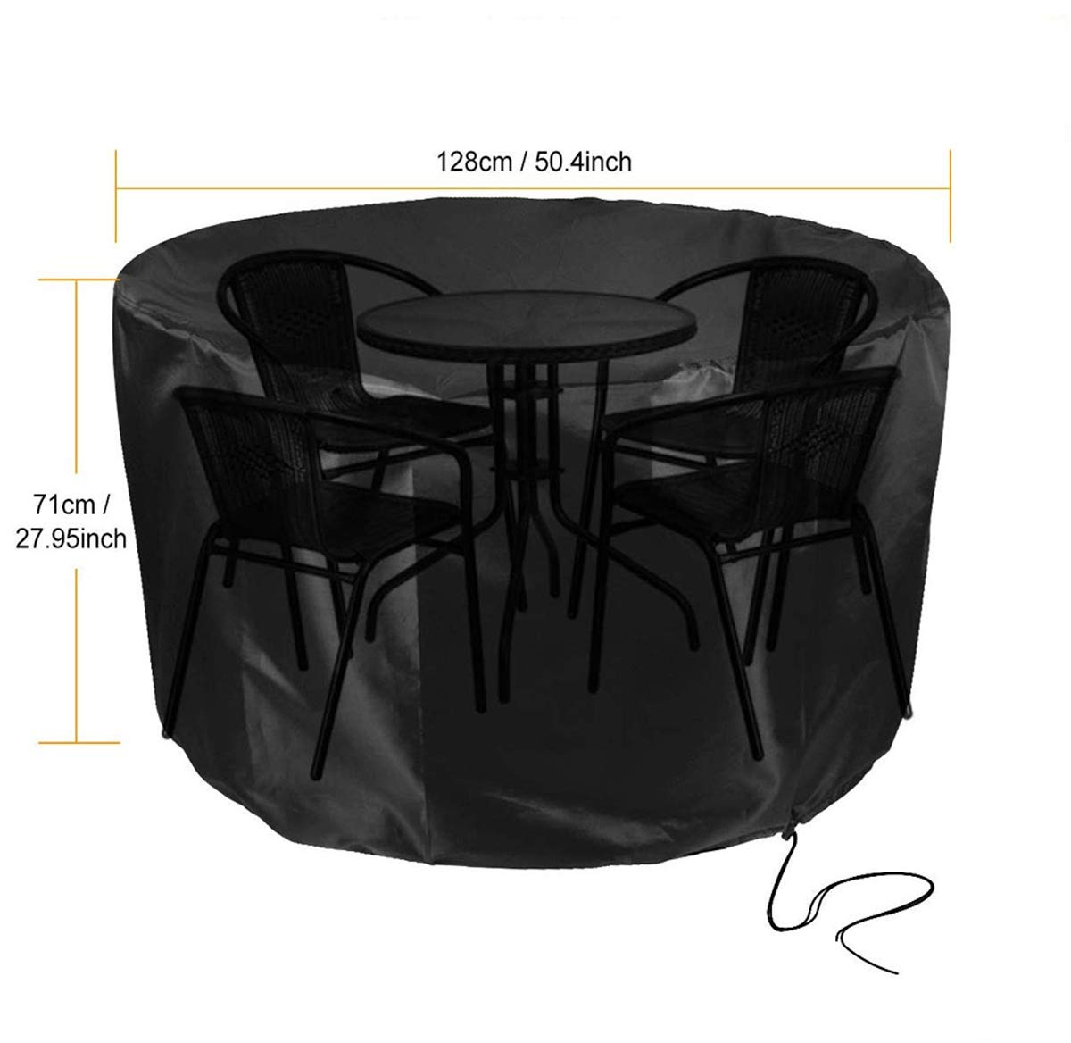 SS WANGZI Waterproof Round Garden Table Cover – 420D Heavy Duty Oxford Fabric, Tear-Resistant Outdoor Patio Furniture Cover for Rattan Chairs & Sofa Sets – Perfect for Backyard, Deck, and Poolside Protection