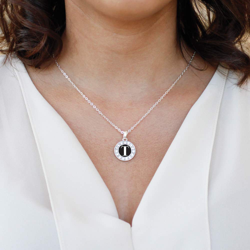 Inspired Silver - 18 Inch Sterling Silver Circle Charm Necklace with Cubic Zirconia for Women | Elegant Everyday Jewelry, Perfect for Gifts & Special Occasions