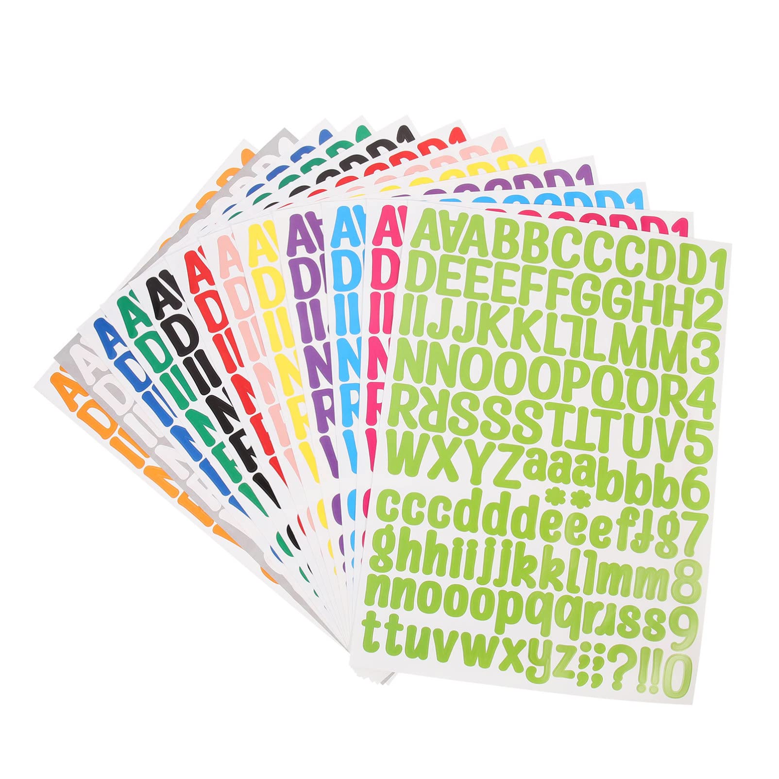 FOMIYES 12 Sheets Alphabet Letter Stickers - Self-Adhesive PVC Number Decals for Scrapbooking, DIY Notebook, Laptop, Computer, Wall & Window Decor - Perfect for School Projects, Office Organization & Home Decoration