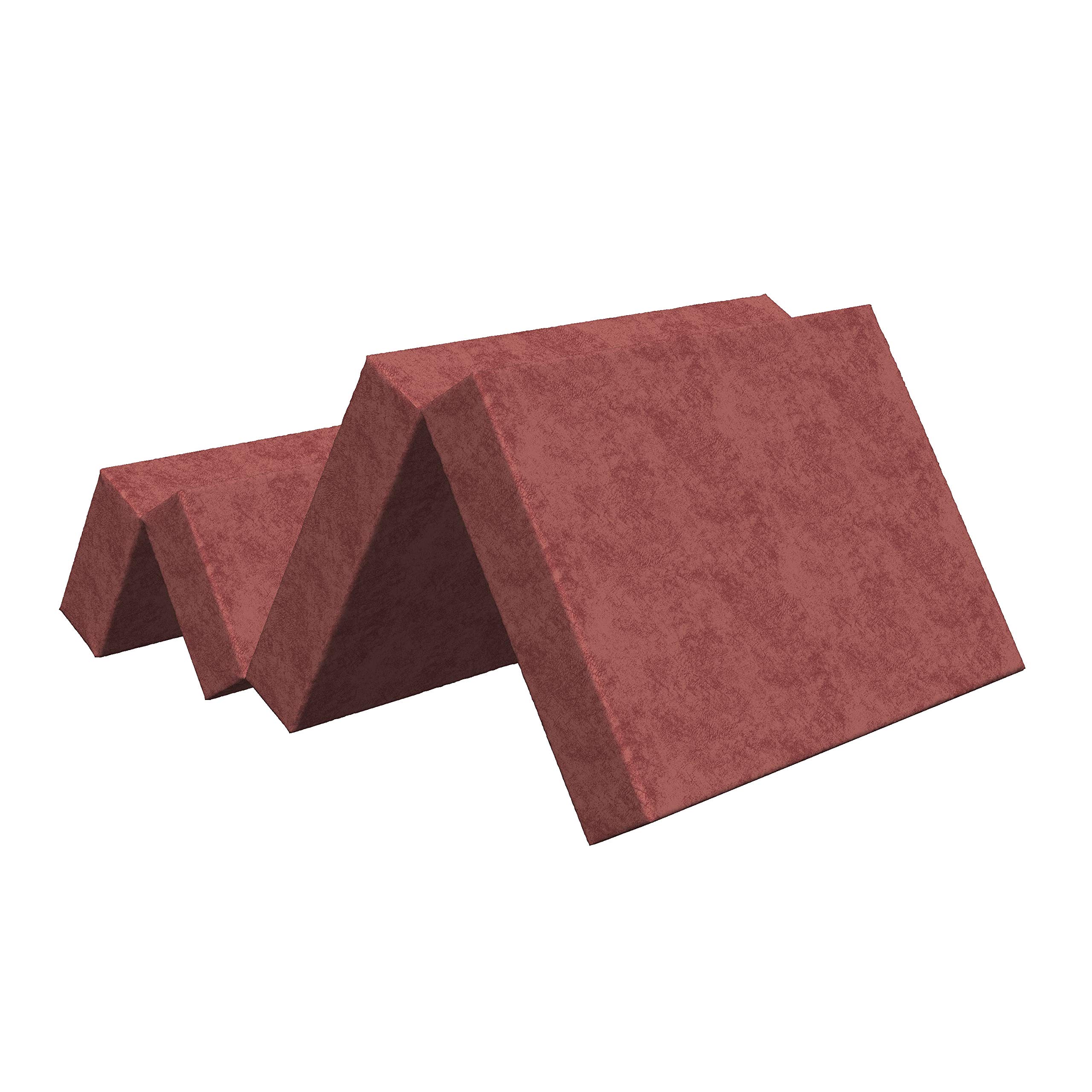 Ambesonne Faux Suede Foldable Mattress - Digital Print Lightweight Portable Futon Mat for Guest Bed, Camping & Dorms | Spare Bedroom Sleeping Pad - Burnt Orange Full Size | Perfect for Sleepovers, Travel & Small Spaces