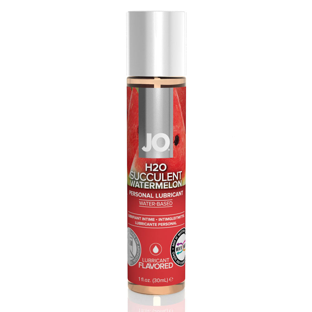 JO H2O Succulent Watermelon Flavored Personal Lubricant - Long Lasting & Silky Smooth for Enhanced Intimacy & Sensual Massage