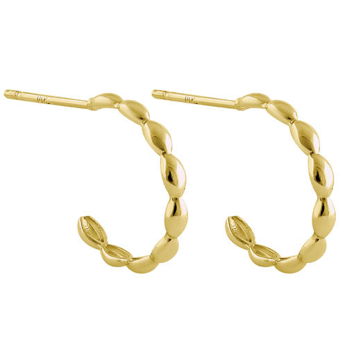 14K Yellow Gold Wavy Hoop Earrings for Women - Dainty & Elegant Everyday Jewelry - Perfect for Work, Date Night & Special Occasions