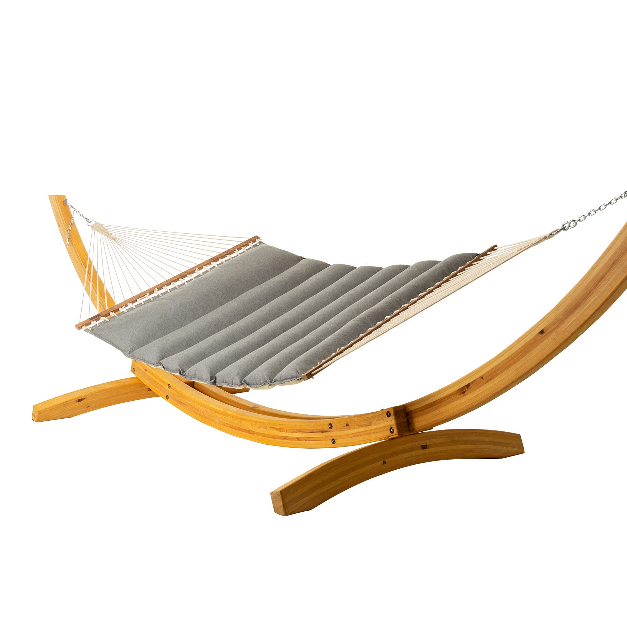 Premium Handmade Hatteras Hammocks - Cast Slate Sunbrella Pillowtop Hammock with Free Extension Chains & Tree Hooks | 450 LB Capacity, 13 ft x 55 in | Perfect for Backyard, Patio, Beach & Camping | Made in USA | 2-Person Comfort