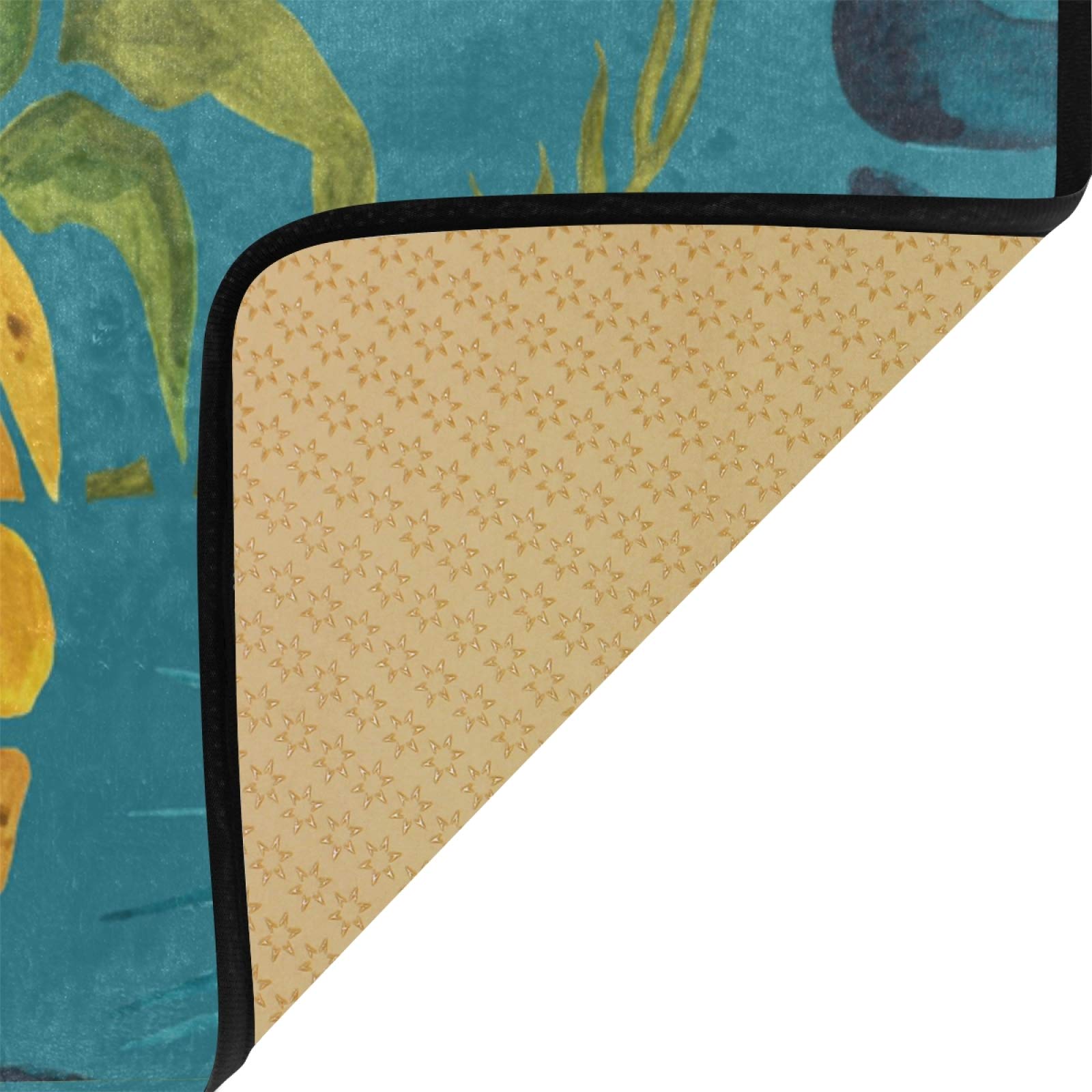 Non-Slip Pineapple Pattern Kitchen Rug Mat 39x20 Inch - Soft Bathroom Runner & Home Decor Doormat for Kitchen, Bathroom, Entryway