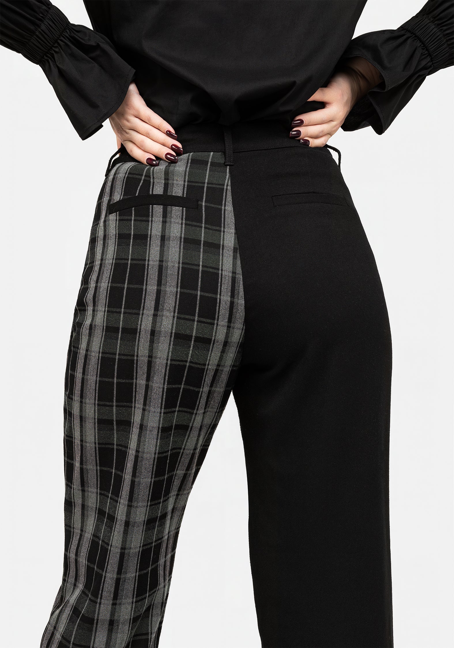 Checkmate High Waist Tapered Trousers for Women - Slim Fit Office Pants with Stretch - Professional Workwear & Business Casual Attire