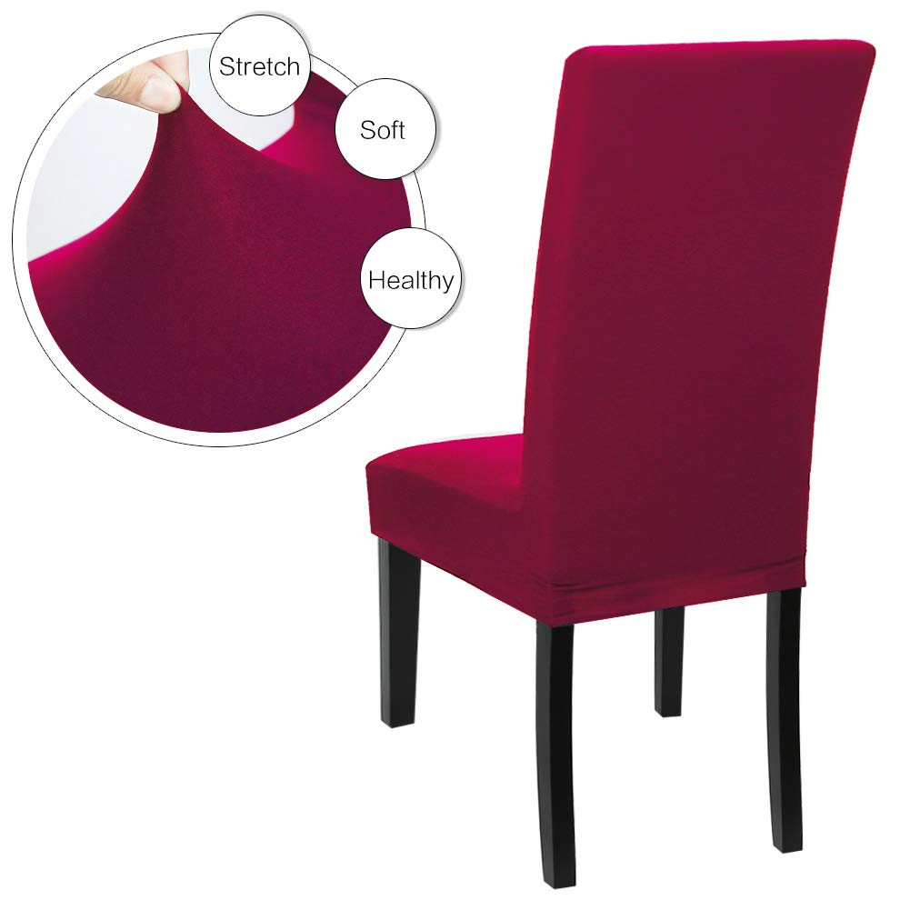 6 Pack Stretchable Washable Dining Chair Covers - Super Fit Removable Slipcovers for Chairs, Banquet, Wedding, Hotel & Home Use | Perfect for Dining Room, Ceremony, Party & Everyday Protection