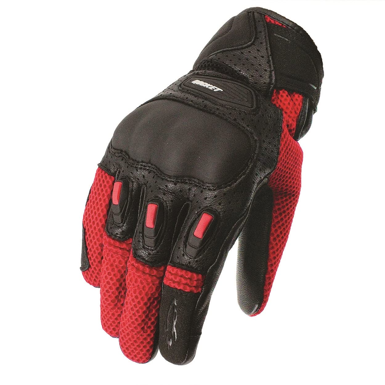 Joe Rocket Dayride Motorcycle Gloves - Black/Red XL - Durable & Comfortable Riding Gloves for Men - Perfect for Street Biking & Long-Distance Touring