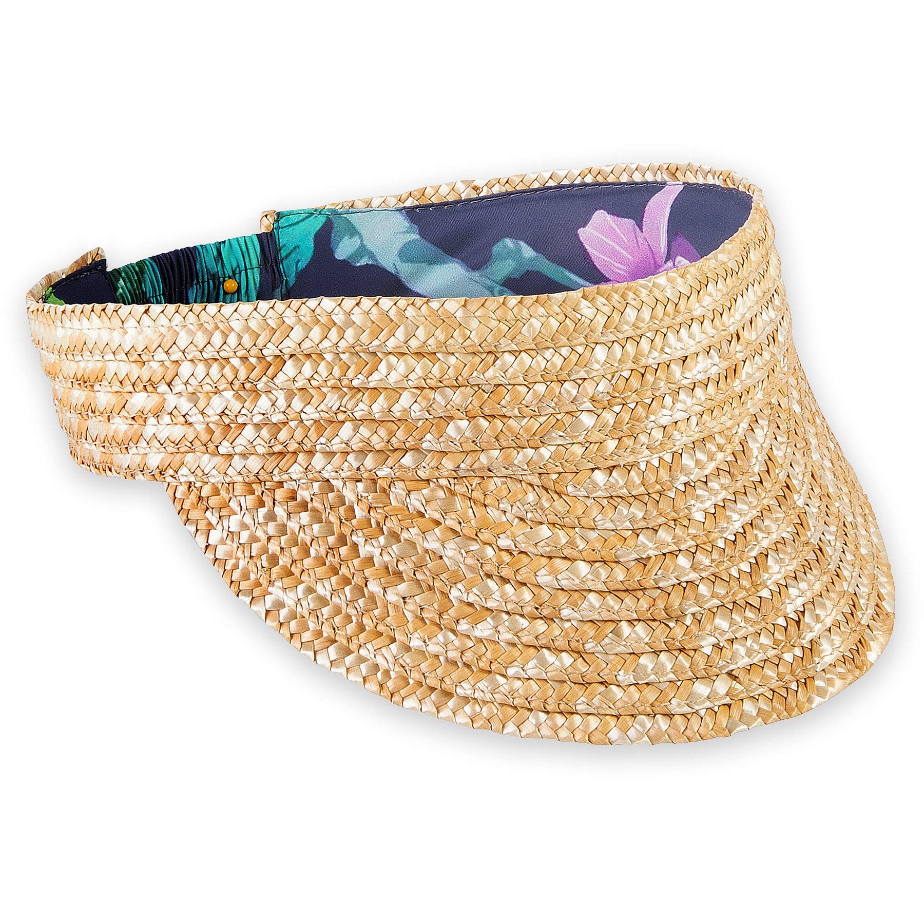 KAVU Palm Playa Long Brimmed Hand Woven Straw Visor Hat for Women - Sun Protection, Beach Vacation & Outdoor Activities