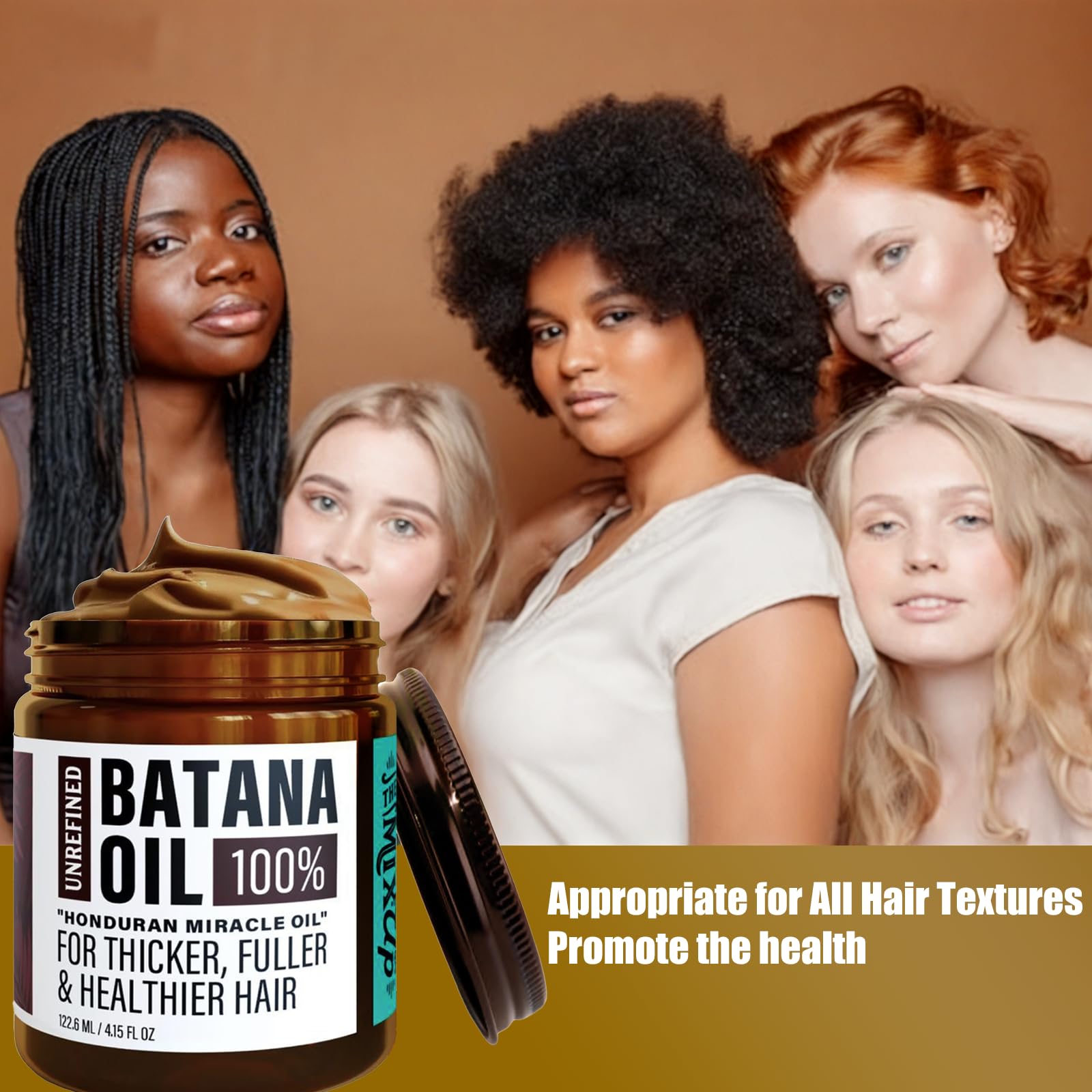 Organic Batana Oil for Hair Growth & Repair - 100% Natural Honduran Hair Oil for Damaged Hair, Smoothing & Shine (4.15 oz) - Perfect for Dry, Frizzy Hair & Scalp Care at Home