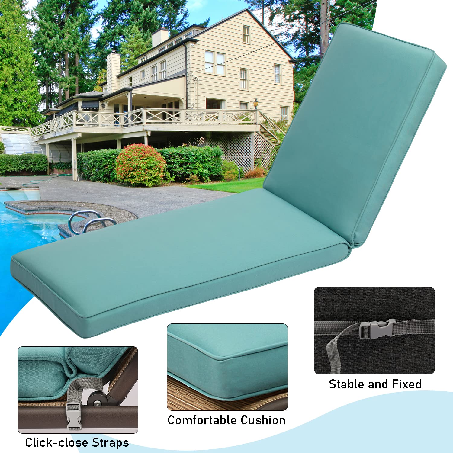 **BPS Outdoor Lounger Cushion 72