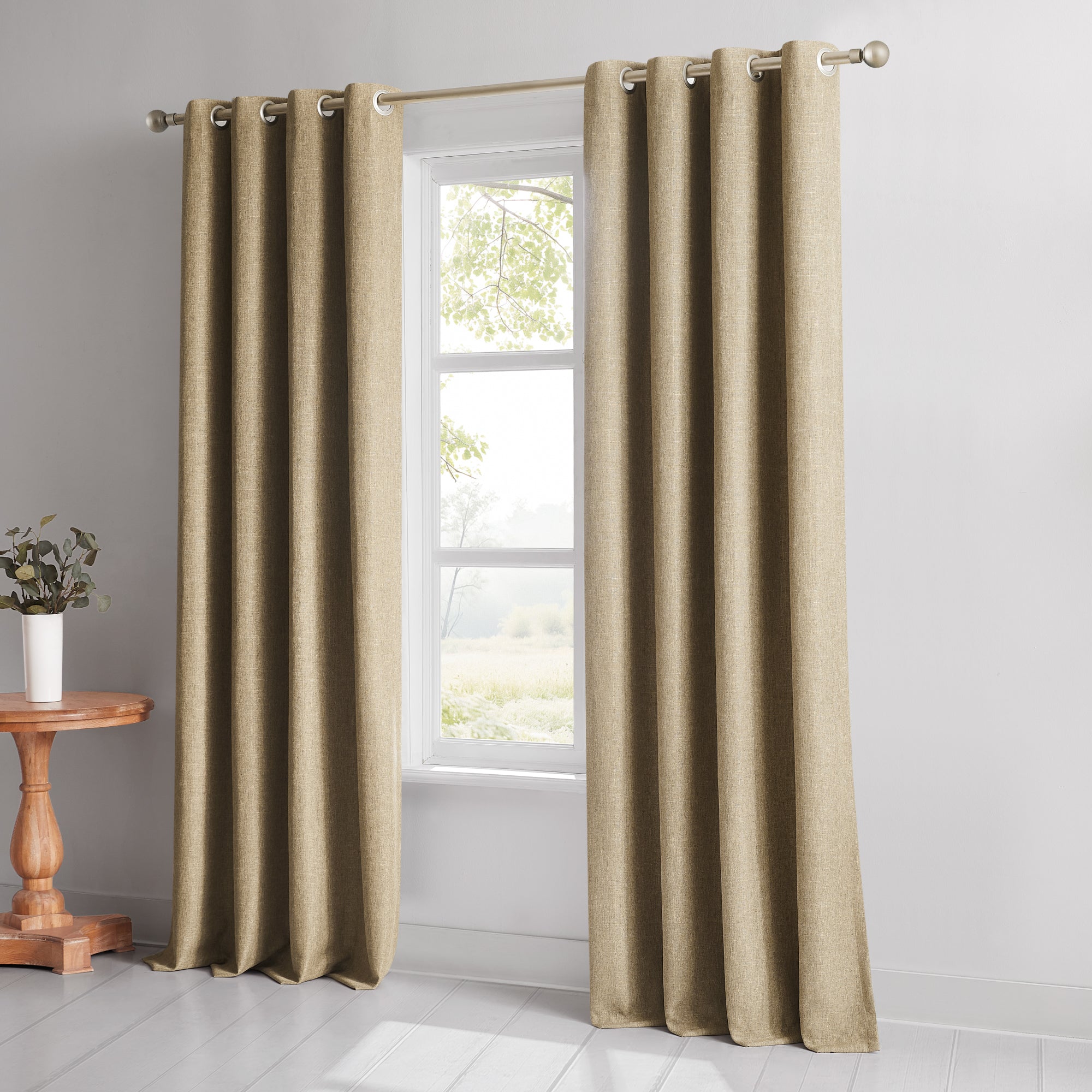 Meena Slub 100% Blackout Window Curtain Panels for Bedroom & Living Room - Thermal Insulated Light Blocking Drapes for Better Sleep & Privacy