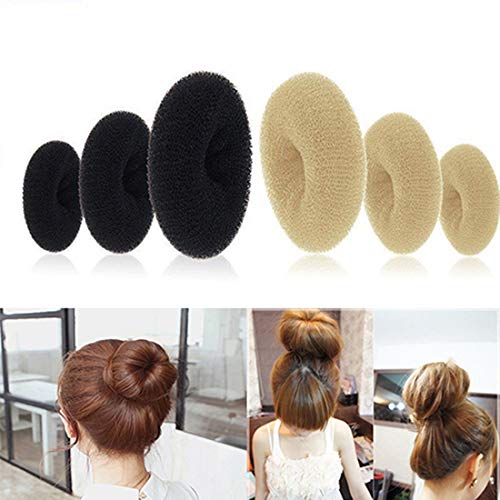 Donut Hair Bun Maker - Black Ring Style Shaper for Perfect Updos, Ballet Buns & French Twist Hairstyles | Great for Dance, Work & Special Occasions