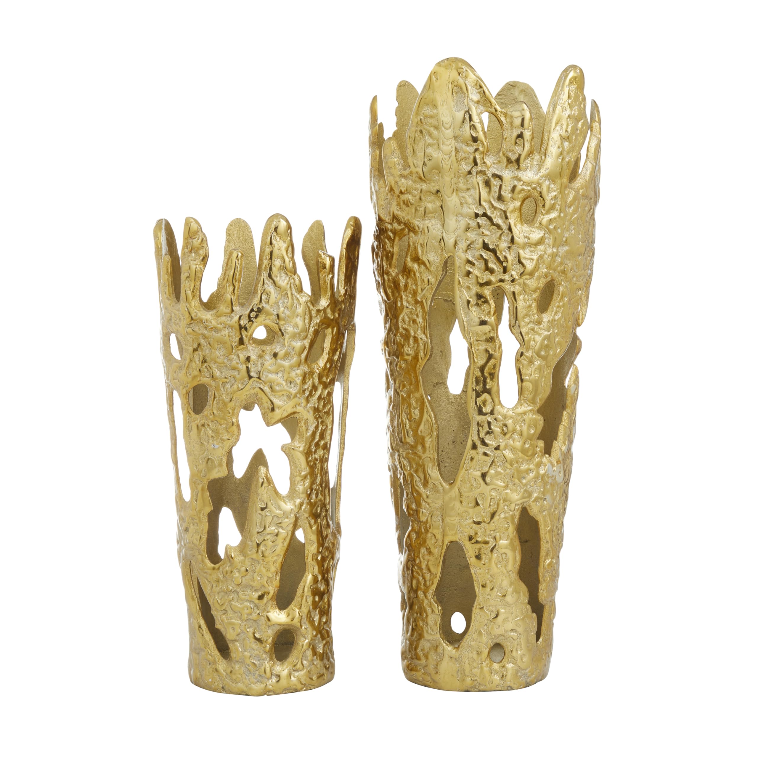 Deco 79 Modern Gold Aluminum Metal Vase Set of 2 - 20
