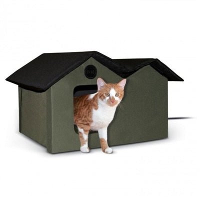 Extra Wide Outdoor Cat House - Weatherproof & Durable Shelter for Cats - Perfect for Backyard, Garden, or Patio Use