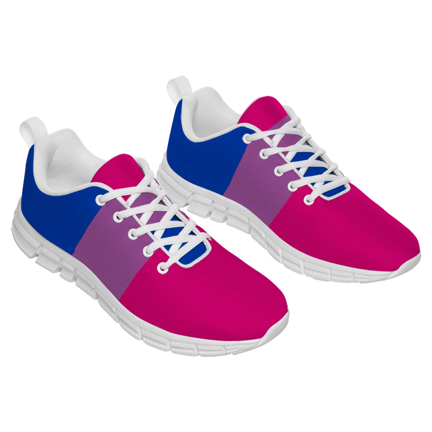 LGBT Pride Month Running Shoes for Women & Men - Bi Pride Flag Sneakers for Walking, Tennis & Gifts - Comfortable Purple Athletic Shoes (Men's 4.5/Women's 6.5) - Perfect for Pride Parades, Gym Workouts & Casual Wear