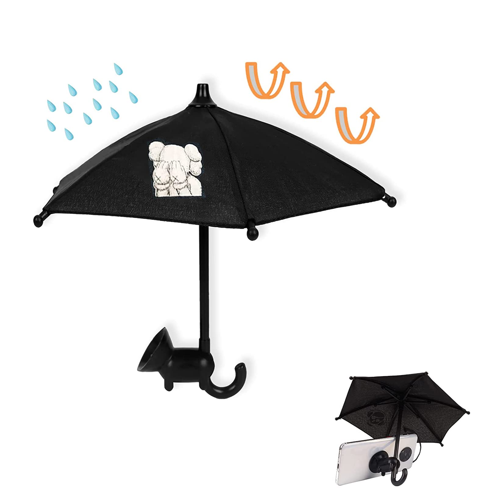 Universal Adjustable Phone Umbrella with Suction Cup Stand - Anti-Glare Sun Shade Cover for Smartphones | Perfect for Outdoor Activities, Beach Days & Sunny Travel