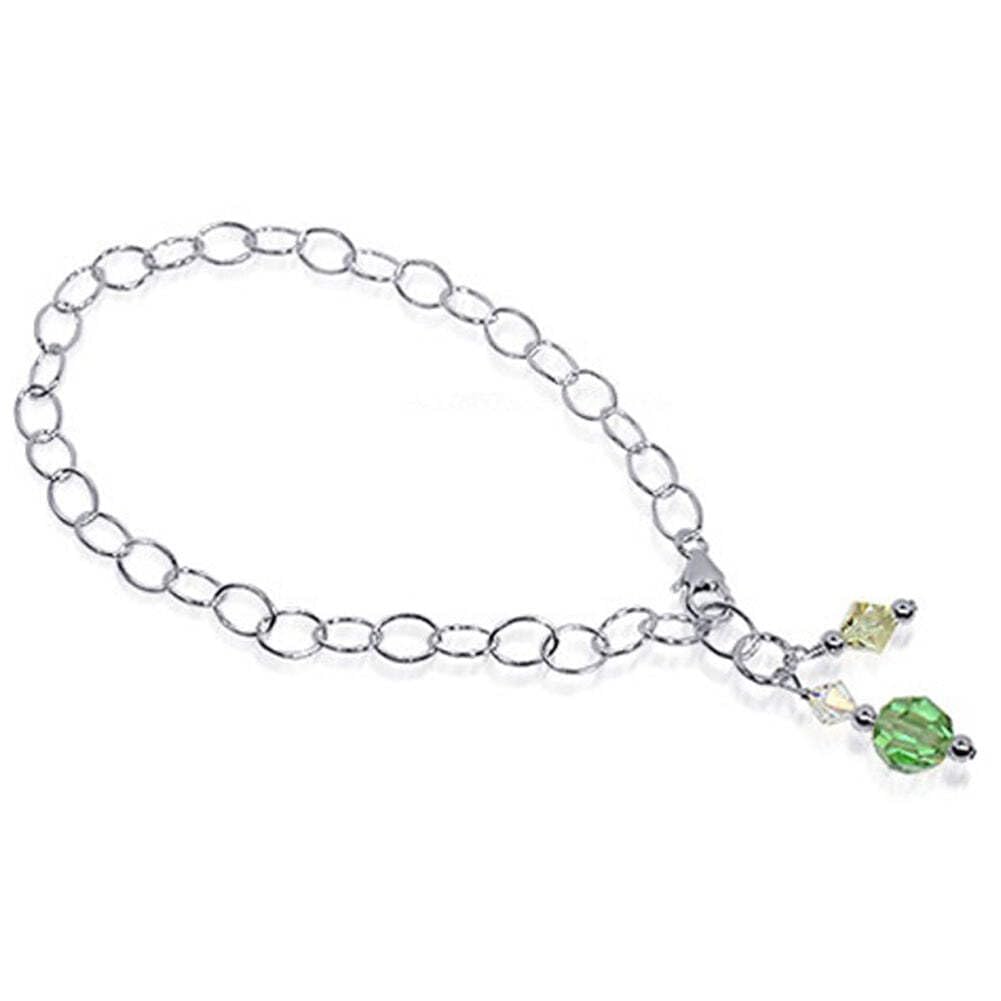 925 Sterling Silver Anklet with Austrian Crystals - Elegant Italian Foot Chain Bracelet for Women - Perfect for Beach, Parties & Everyday Wear