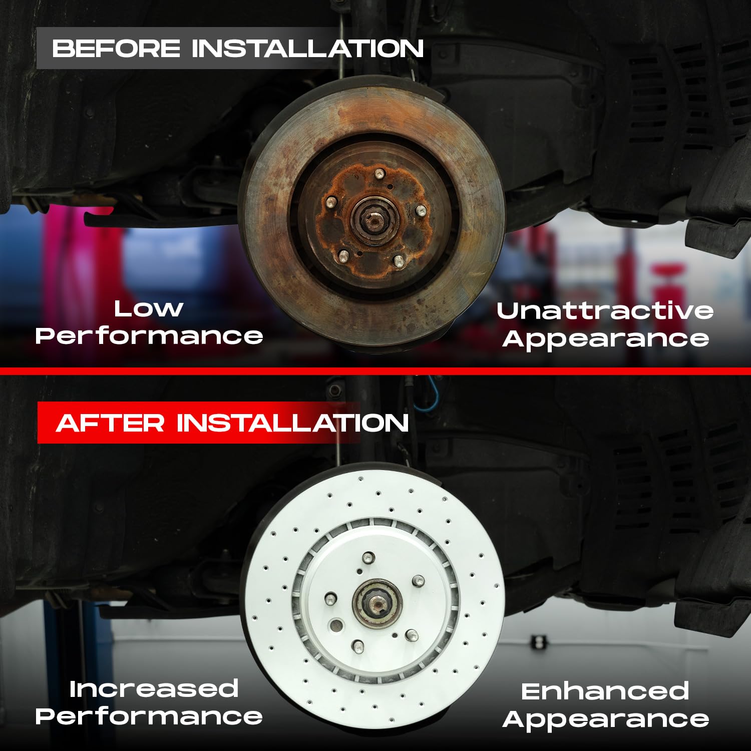 R1 Concepts Premium Ceramic Front Brake Pads and Rotors Kit - Compatible with 2002-2004 Ford Focus | High-Performance Braking for Daily Commute & City Driving