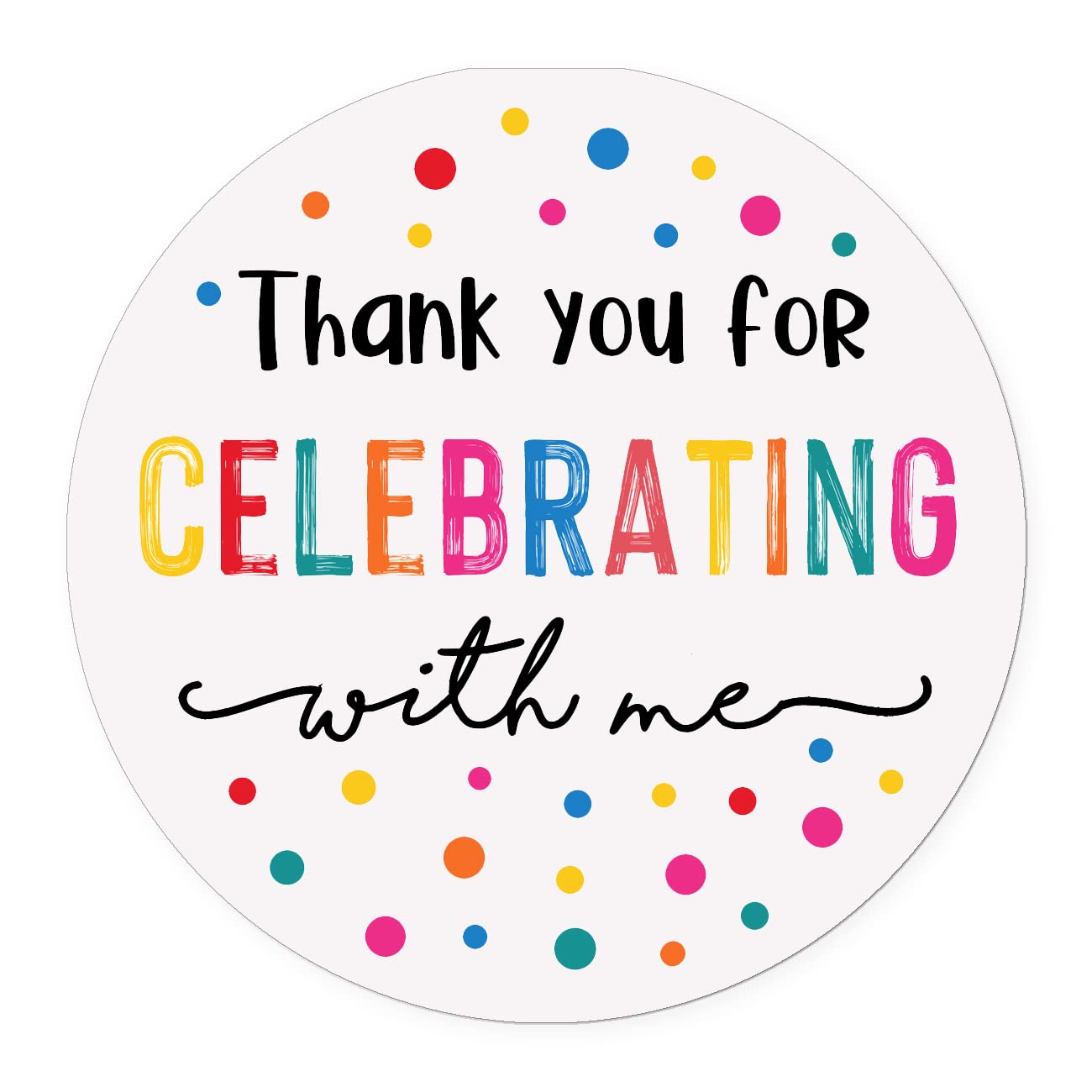 120-Pack Thank You Stickers for Birthday, Baby Shower & Graduation Parties - 1.6