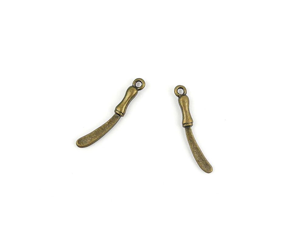 SN031 Ancient Bronze Knife Charms - Bulk Jewelry Making Pendants for Necklace & Bracelet Crafting - Perfect for DIY Jewelry, Viking & Medieval Style Accessories