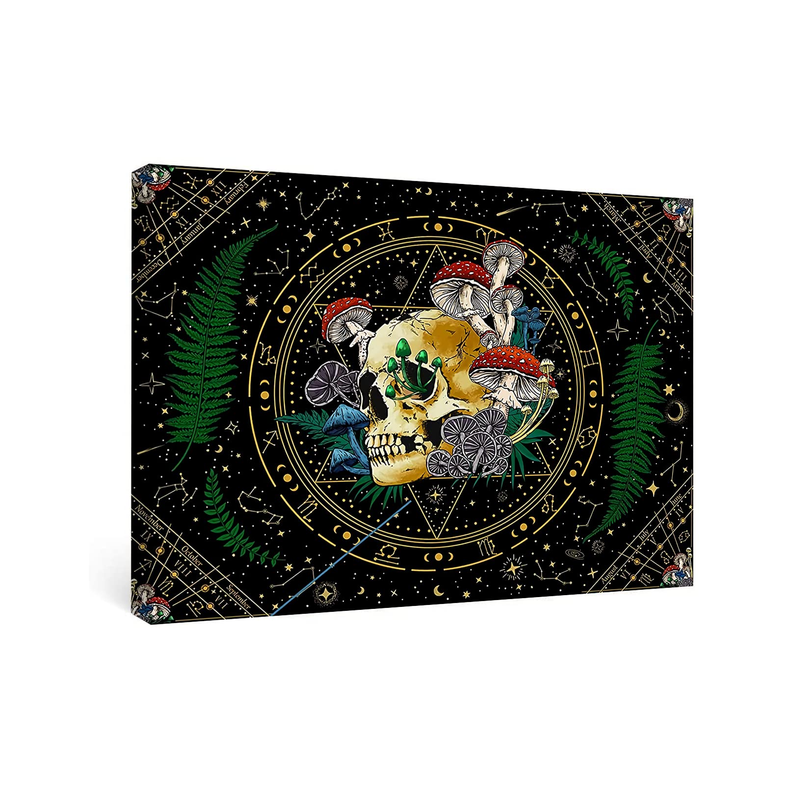 Youshosho Skull Wall Art Prints - Gothic Home & Office Decor - Framed Canvas Wall Hanging for Living Room, Bedroom or Study - Unique Dark Aesthetic Wall Decor