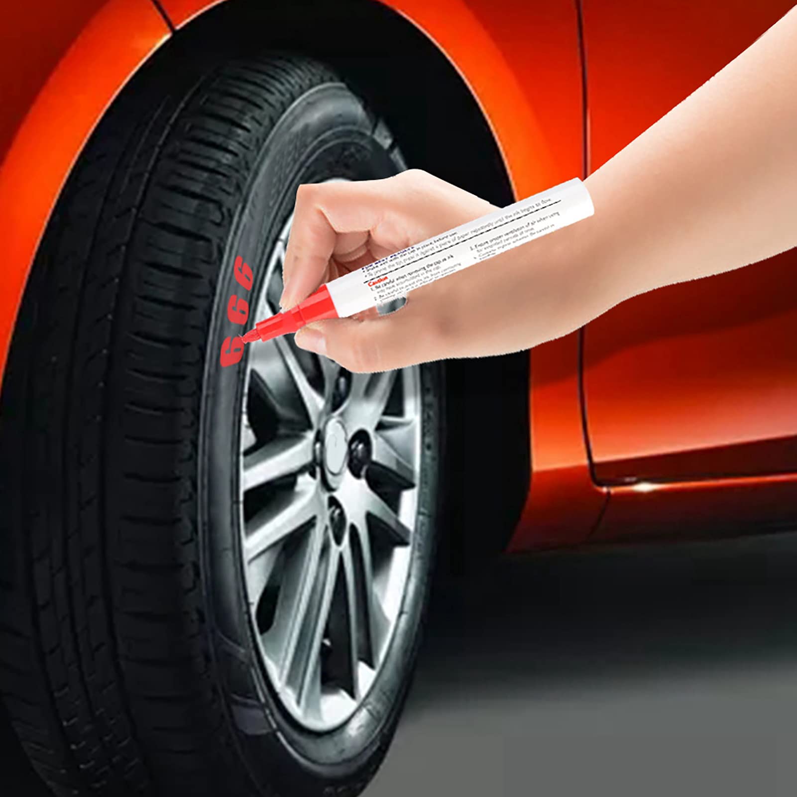 Premium Waterproof Tire Paint Pen - Professional White Car Tire Lettering Marker for Custom Designs & DIY Projects - Ideal for Car Enthusiasts & Auto Detailing